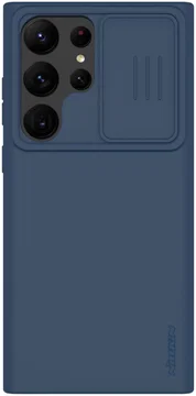 Nillkin Samsung Galaxy S23 Ultra Hoesje Siliconen Camera Slider Blauw