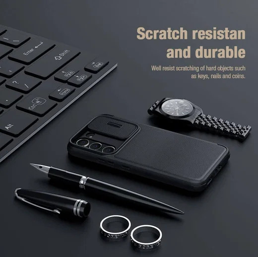 Nillkin Qin Pro Leather Samsung Galaxy S23 Plus Hoesje Slider Zwart afbeelding 7