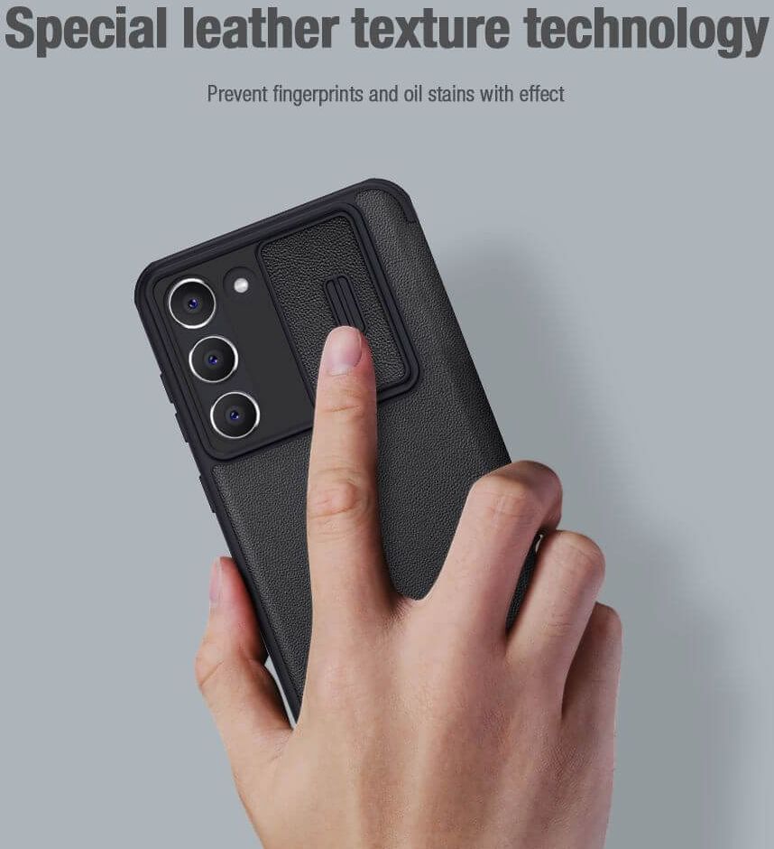 Nillkin Qin Pro Leather Samsung Galaxy S23 Plus Hoesje Slider Zwart afbeelding 9