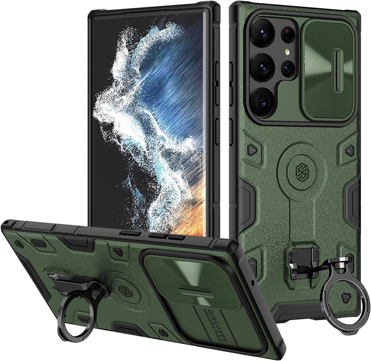 Nillkin CamShield Armor Samsung Galaxy S23 Ultra Hoesje Slider Groen afbeelding 1