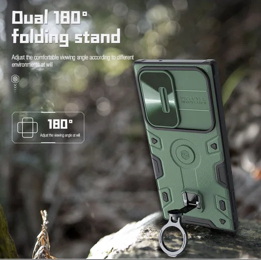 Nillkin CamShield Armor Samsung Galaxy S23 Ultra Hoesje Slider Groen afbeelding 9