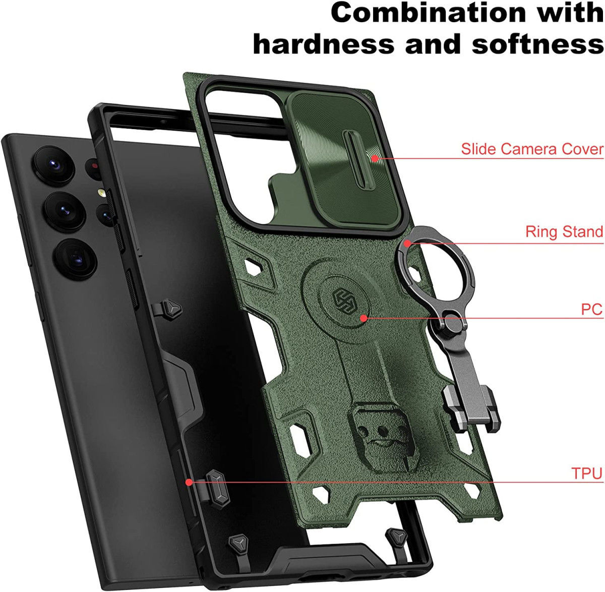 Nillkin CamShield Armor Samsung Galaxy S23 Ultra Hoesje Slider Groen afbeelding 3
