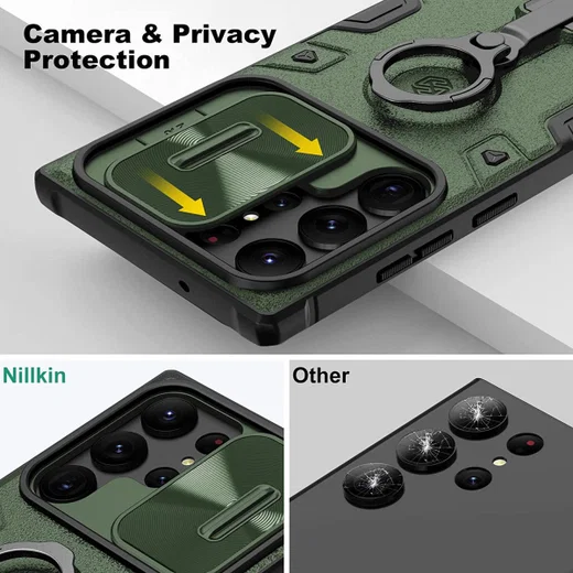 Nillkin CamShield Armor Samsung Galaxy S23 Ultra Hoesje Slider Groen afbeelding 4