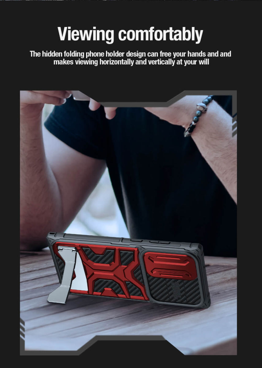 Nillkin Adventurer Samsung Galaxy S23 Ultra Hoesje Back Cover Rood afbeelding 4