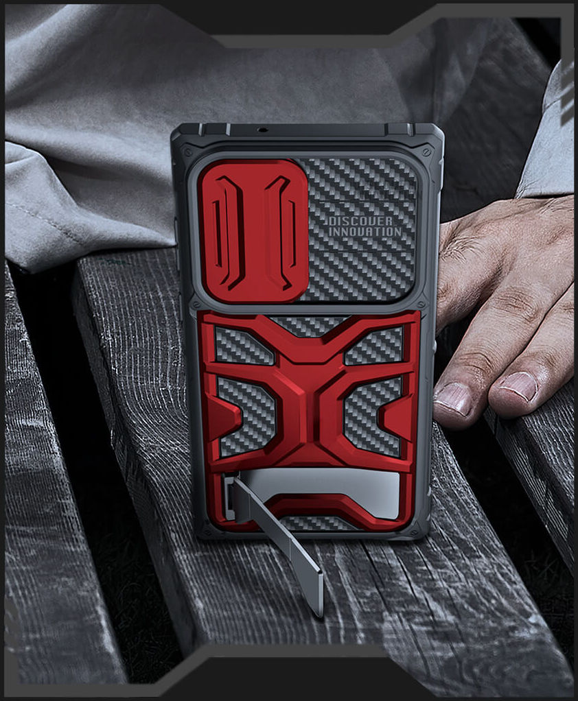 Nillkin Adventurer Samsung Galaxy S23 Ultra Hoesje Back Cover Rood afbeelding 5