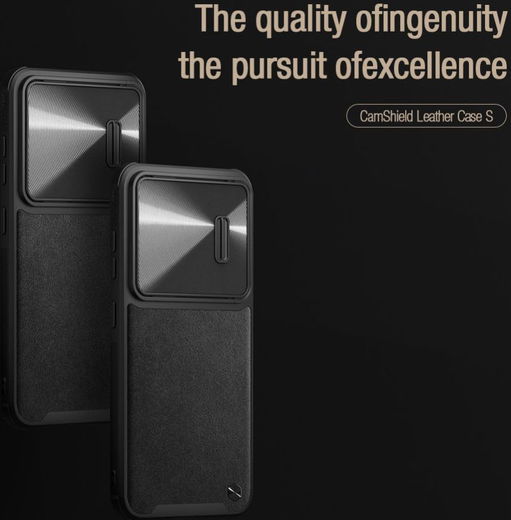 Nillkin Leather Samsung Galaxy S23 Hoesje met Camera Slider Zwart afbeelding 8