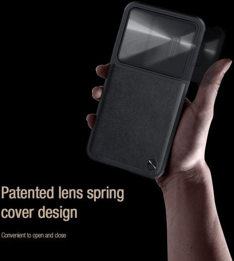 Nillkin Leather Samsung Galaxy S23 Hoesje met Camera Slider Zwart afbeelding 3