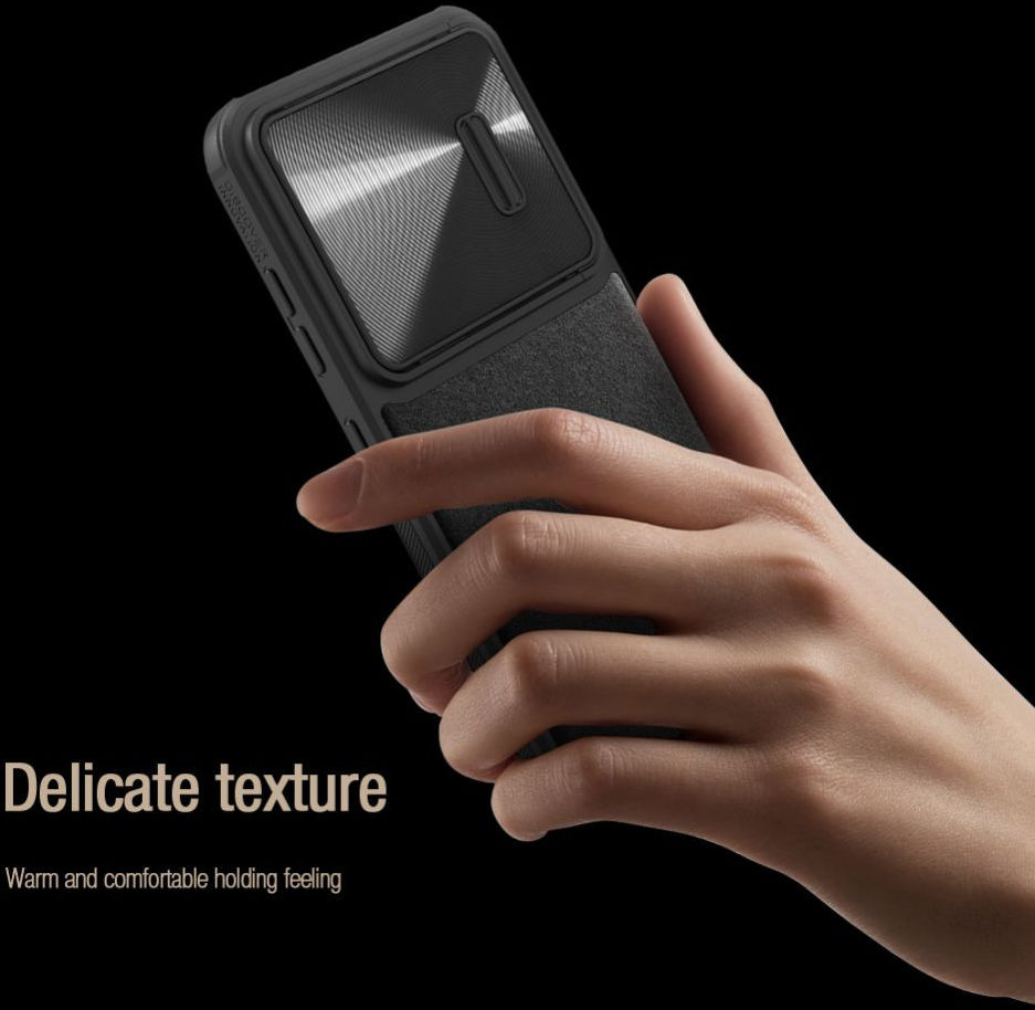 Nillkin Leather Samsung Galaxy S23 Hoesje met Camera Slider Zwart afbeelding 6