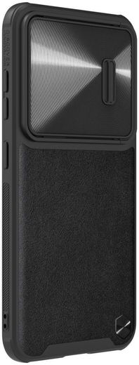 Nillkin Leather Samsung Galaxy S23 Plus Hoesje met Camera Slider Zwart afbeelding 2