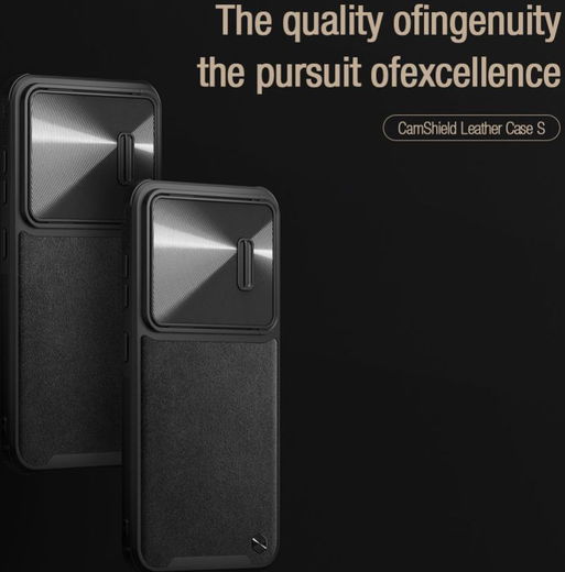 Nillkin Leather Samsung Galaxy S23 Plus Hoesje met Camera Slider Zwart afbeelding 7