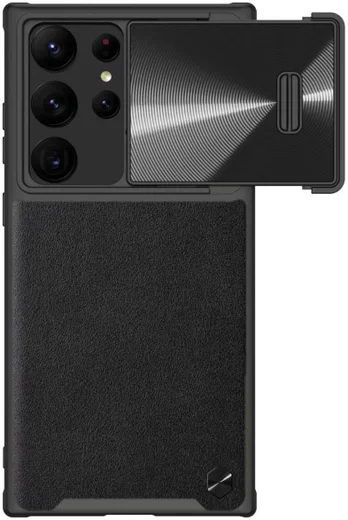 Nillkin Leather S Samsung Galaxy S23 Ultra Hoesje Camera Slider Zwart afbeelding 1