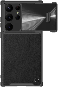 Nillkin Leather S Samsung Galaxy S23 Ultra Hoesje Camera Slider Zwart