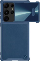 Nillkin Leather S Samsung Galaxy S23 Ultra Hoesje Camera Slider Blauw afbeelding