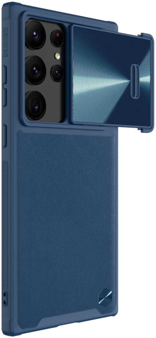 Nillkin Leather S Samsung Galaxy S23 Ultra Hoesje Camera Slider Blauw afbeelding 2