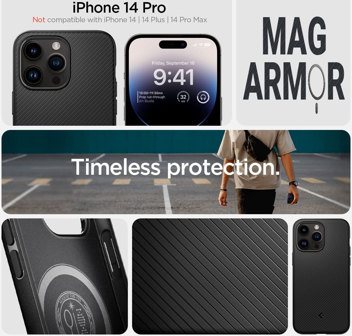Spigen Mag Armor Apple iPhone 14 Pro Hoesje MagSafe Back Cover Zwart afbeelding 6