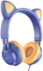 Hoco Kinder Koptelefoon Kattenoortjes met Ingebouwde Microfoon Blauw afbeelding 1