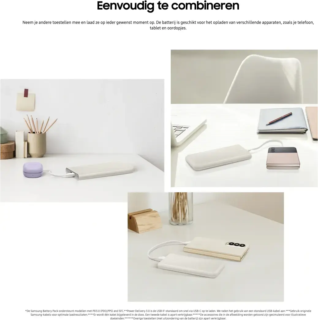Originele Samsung 25W Fast Charge Duo USB-C Powerbank 10.000 mAh Beige afbeelding 4