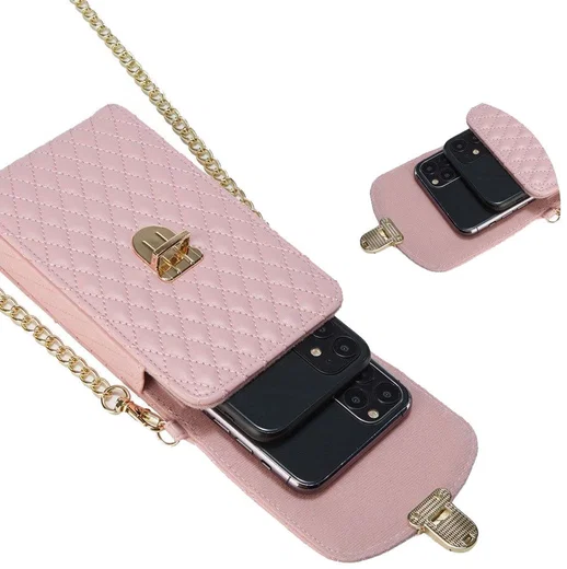 Universeel Crossbody Telefoontasje - Smartphone Schoudertasje Roze afbeelding 6