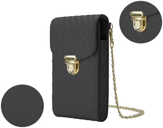 Universeel Crossbody Telefoontasje - Smartphone Schoudertasje Zwart afbeelding 6
