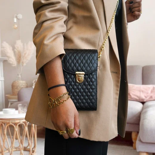 Universeel Crossbody Telefoontasje - Smartphone Schoudertasje Zwart afbeelding 5
