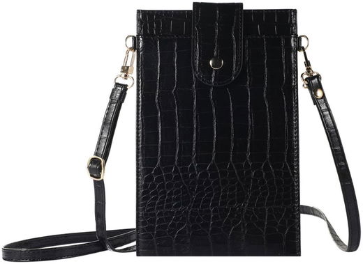 Universeel Crossbody Telefoontasje - Schoudertasje Smartphone Zwart afbeelding 7