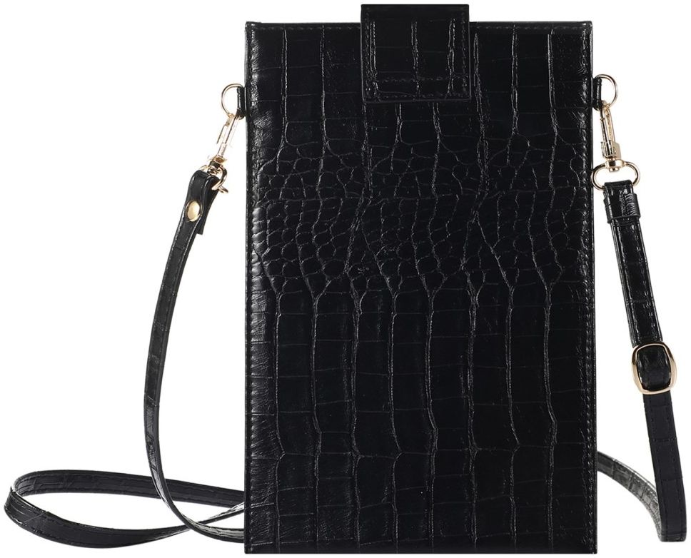 Universeel Crossbody Telefoontasje - Schoudertasje Smartphone Zwart afbeelding 3