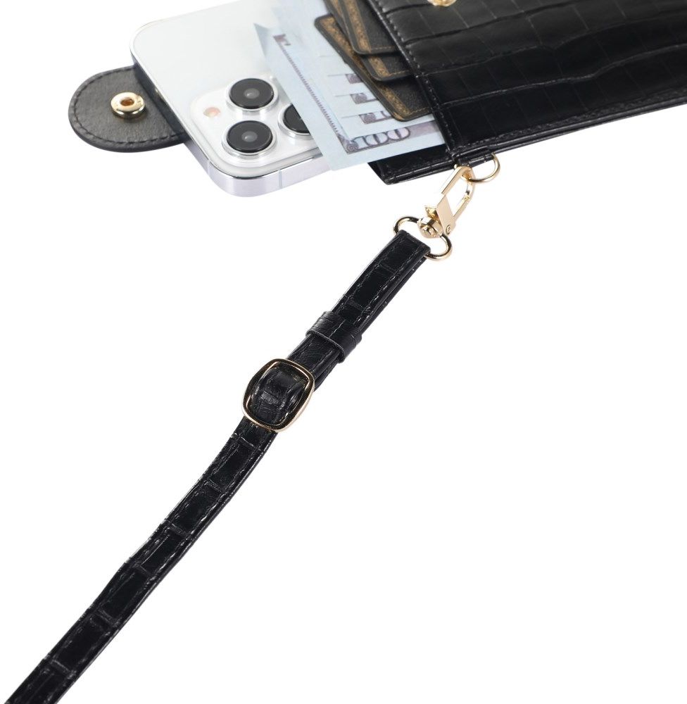Universeel Crossbody Telefoontasje - Schoudertasje Smartphone Zwart afbeelding 8