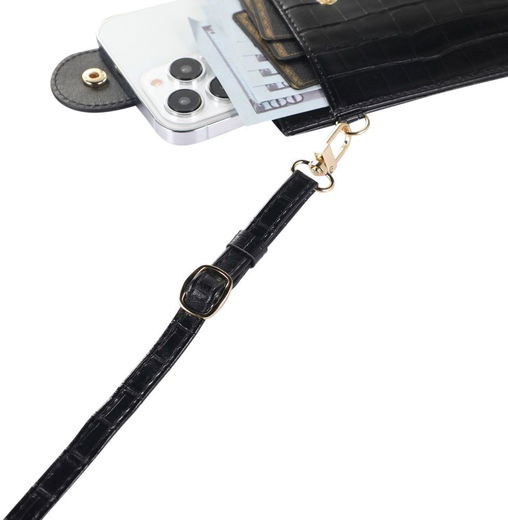 Universeel Crossbody Telefoontasje - Schoudertasje Smartphone Zwart afbeelding 8