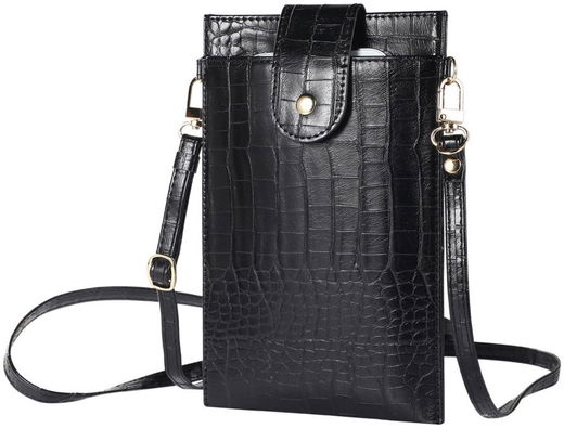 Universeel Crossbody Telefoontasje - Schoudertasje Smartphone Zwart afbeelding 1