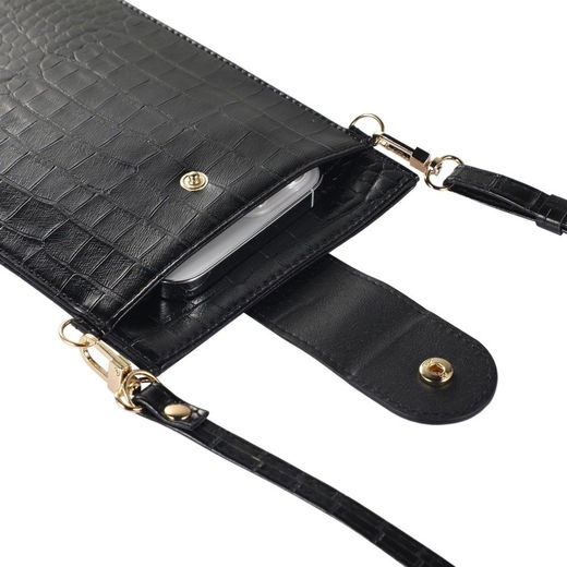 Universeel Crossbody Telefoontasje - Schoudertasje Smartphone Zwart afbeelding 9