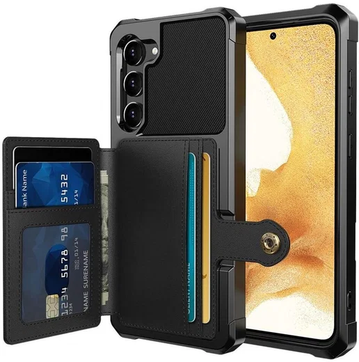 Samsung Galaxy S23 3 in 1 Back Cover Portemonnee Hoesje Zwart afbeelding 1