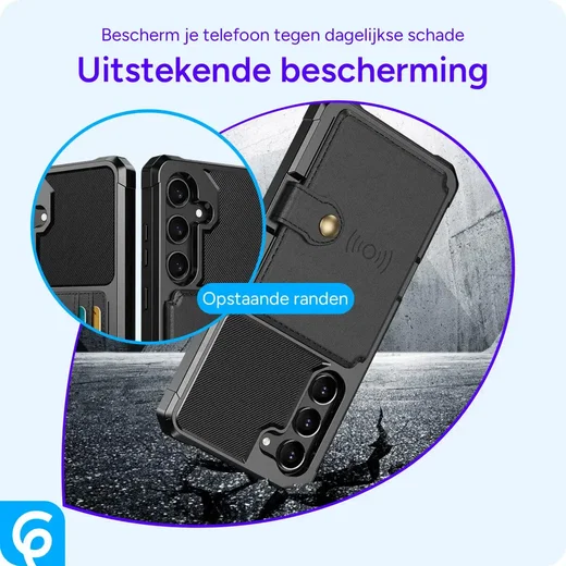 Samsung Galaxy S23 3 in 1 Back Cover Portemonnee Hoesje Zwart afbeelding 6