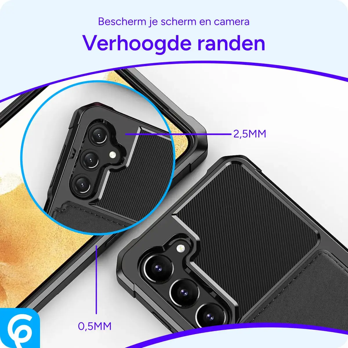 Samsung Galaxy S23 3 in 1 Back Cover Portemonnee Hoesje Zwart afbeelding 7
