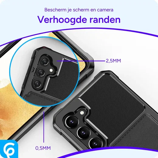 Samsung Galaxy S23 3 in 1 Back Cover Portemonnee Hoesje Zwart afbeelding 7