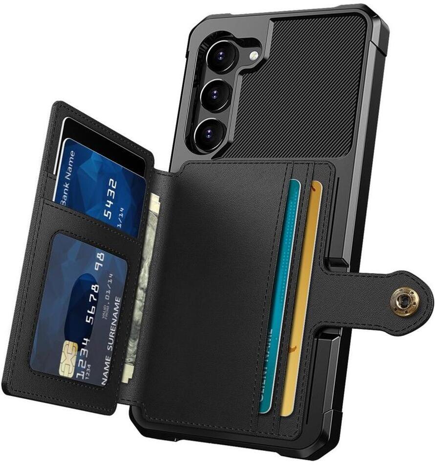 Samsung S23 Plus 3 in 1 Back Cover Portemonnee Hoesje Zwart afbeelding 9