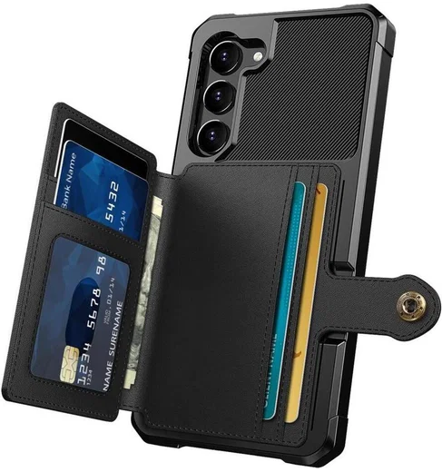 Samsung S23 Plus 3 in 1 Back Cover Portemonnee Hoesje Zwart afbeelding 9