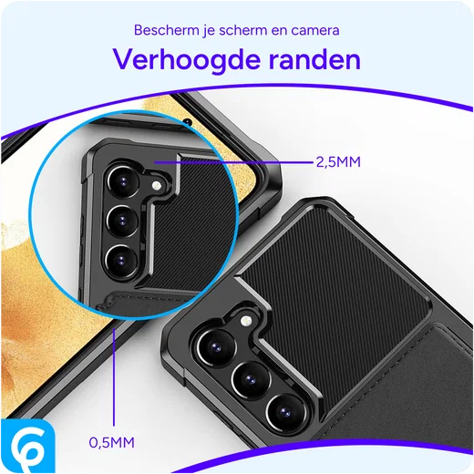 Samsung S23 Plus 3 in 1 Back Cover Portemonnee Hoesje Zwart afbeelding 4