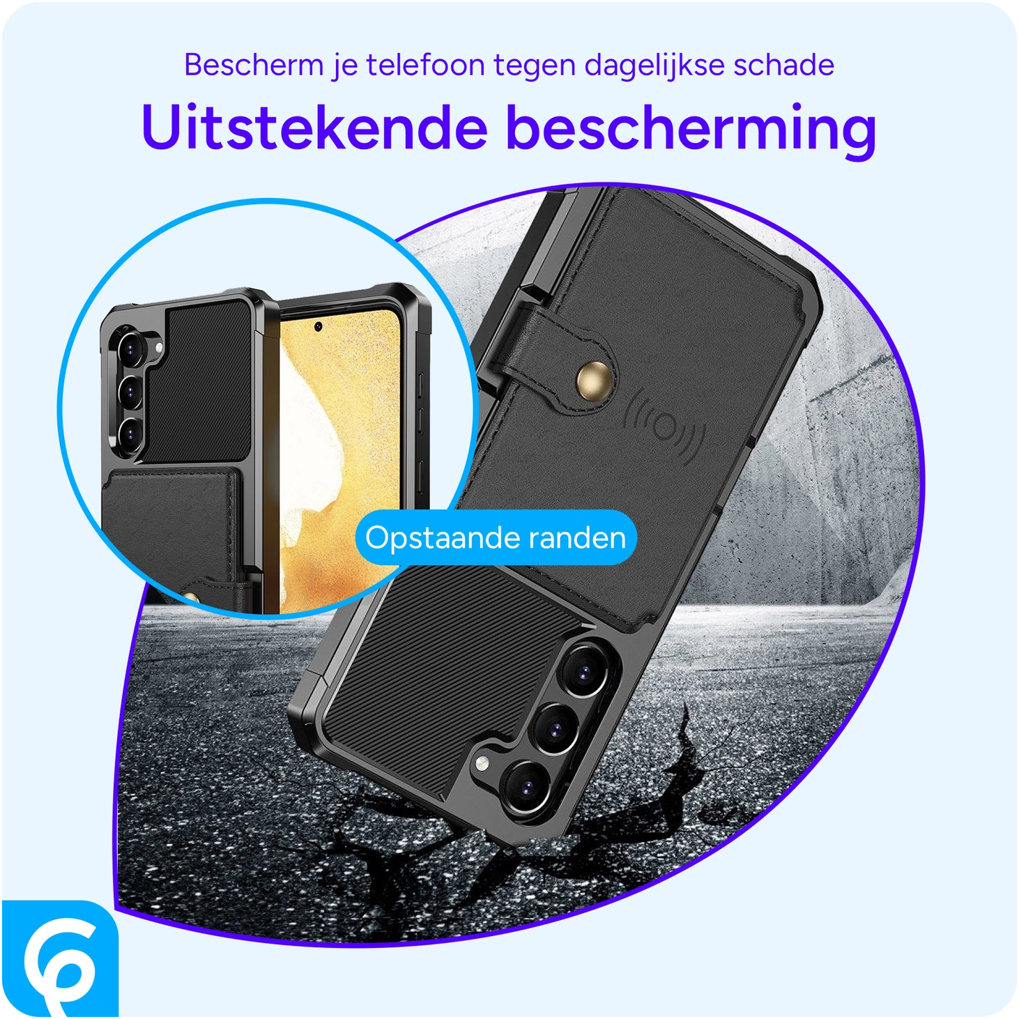 Samsung S23 Plus 3 in 1 Back Cover Portemonnee Hoesje Zwart afbeelding 7