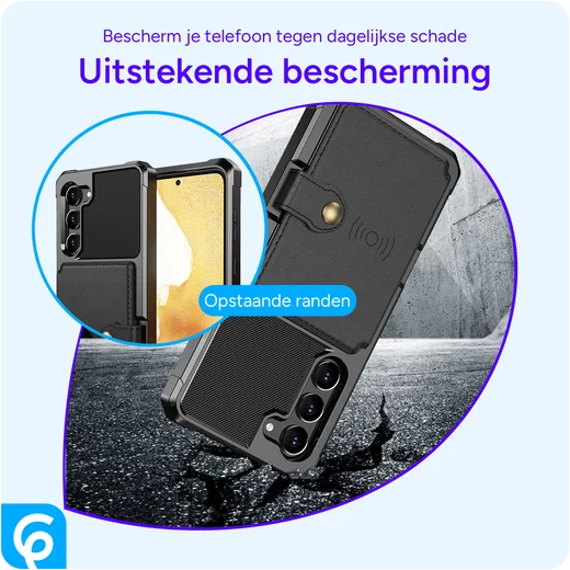 Samsung S23 Plus 3 in 1 Back Cover Portemonnee Hoesje Zwart afbeelding 7