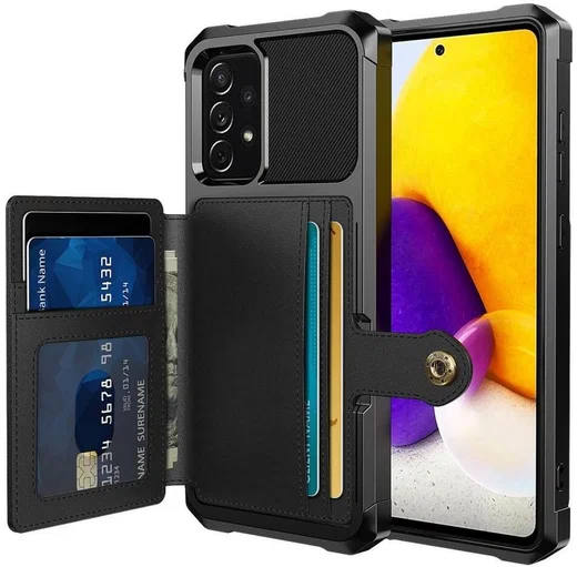 Samsung Galaxy A53 3 in 1 Back Cover Portemonnee Hoesje Zwart afbeelding 1