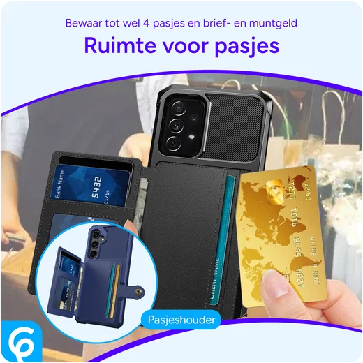 Samsung Galaxy A53 3 in 1 Back Cover Portemonnee Hoesje Zwart afbeelding 5