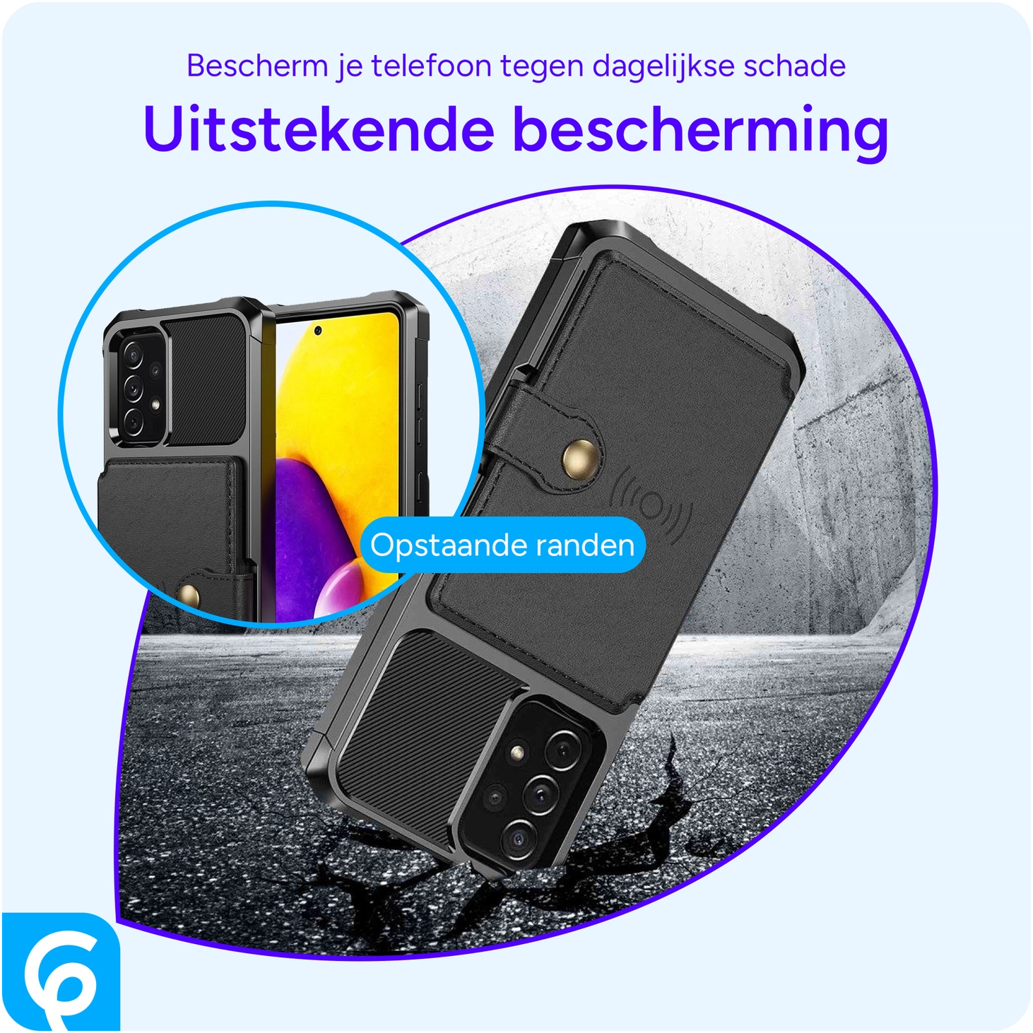 Samsung Galaxy A53 3 in 1 Back Cover Portemonnee Hoesje Zwart afbeelding 8