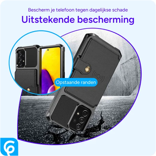 Samsung Galaxy A53 3 in 1 Back Cover Portemonnee Hoesje Zwart afbeelding 8