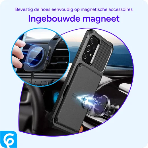 Samsung Galaxy A53 3 in 1 Back Cover Portemonnee Hoesje Zwart afbeelding 9
