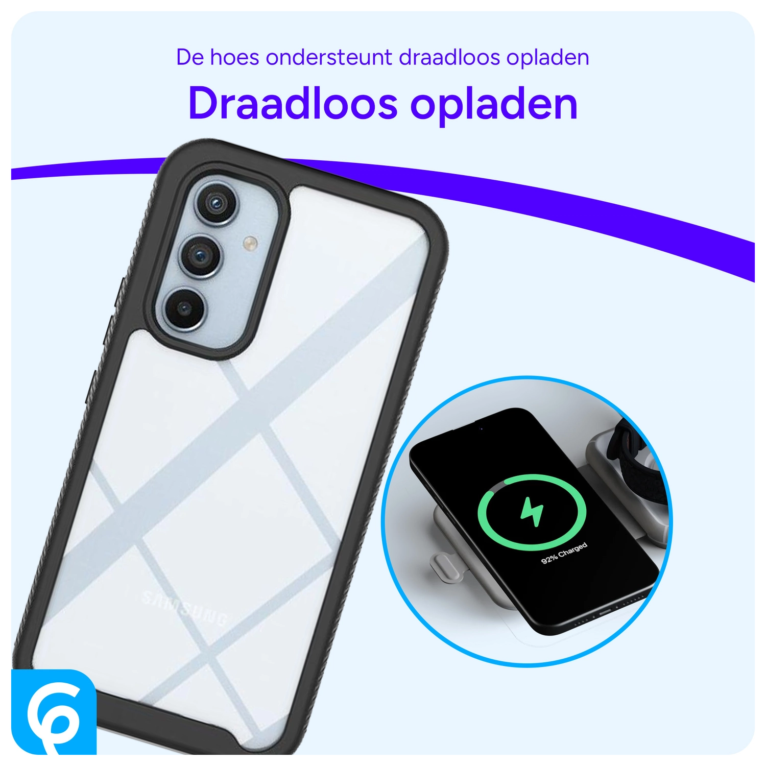 Samsung Galaxy A34 Hoesje Full Protect 360° Cover Hybride Zwart afbeelding 6