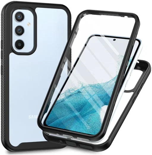 Samsung Galaxy A54 Hoesje Full Protect 360° Cover Hybride Zwart afbeelding 1