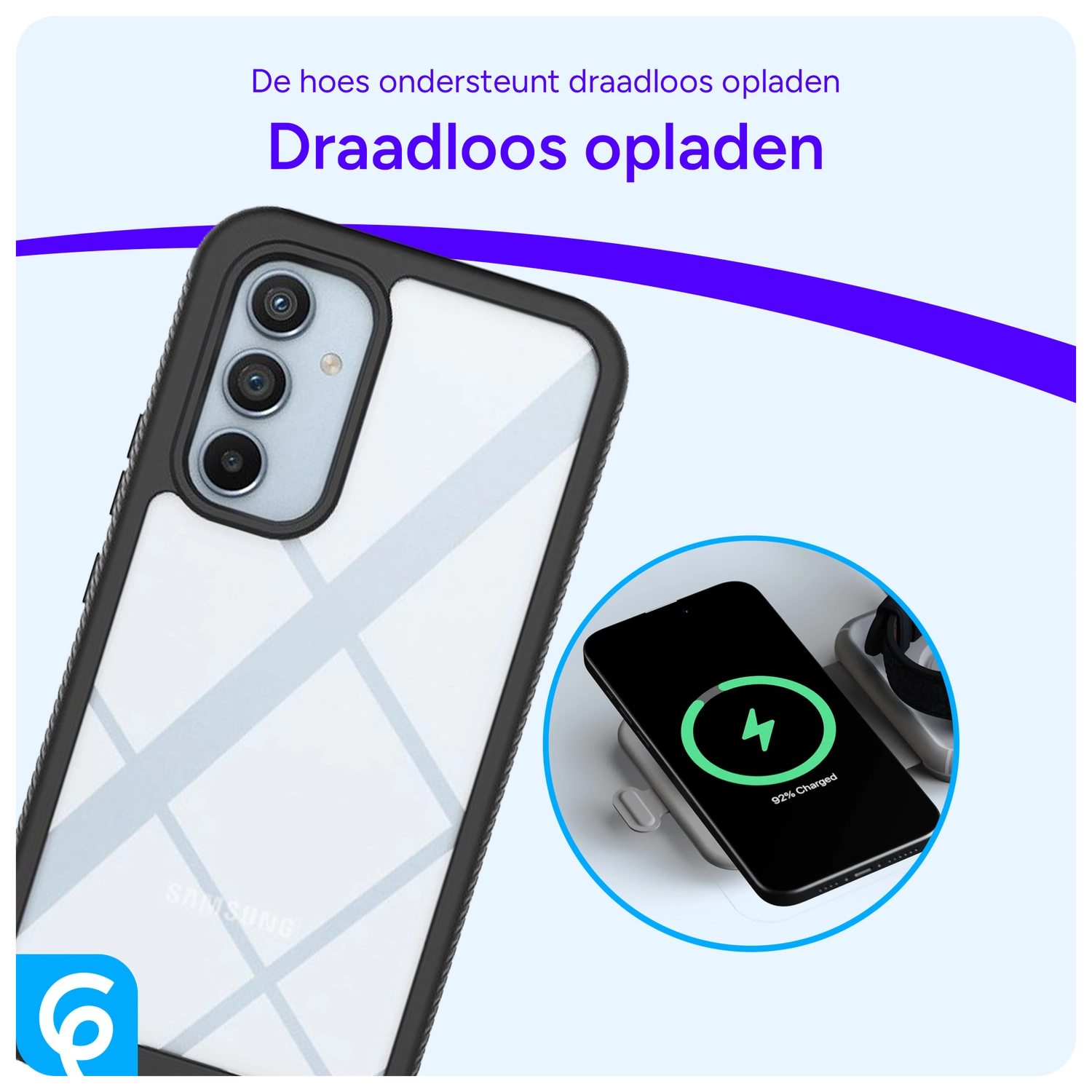Samsung Galaxy A54 Hoesje Full Protect 360° Cover Hybride Zwart afbeelding 7
