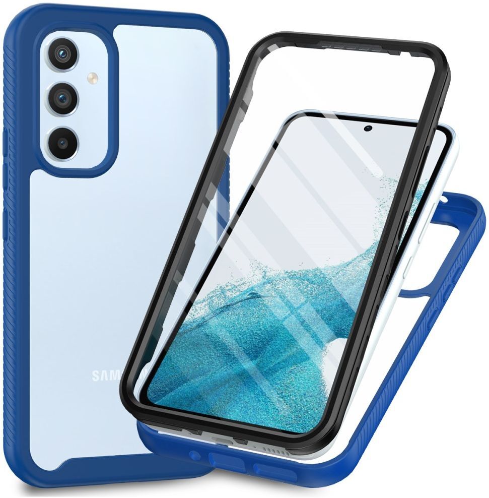 Samsung Galaxy A54 Hoesje Full Protect 360° Cover Hybride Blauw afbeelding 1