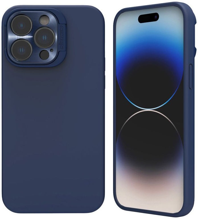 Nillkin Lens Wing iPhone 14 Pro Hoesje Siliconen met MagSafe Blauw afbeelding 1