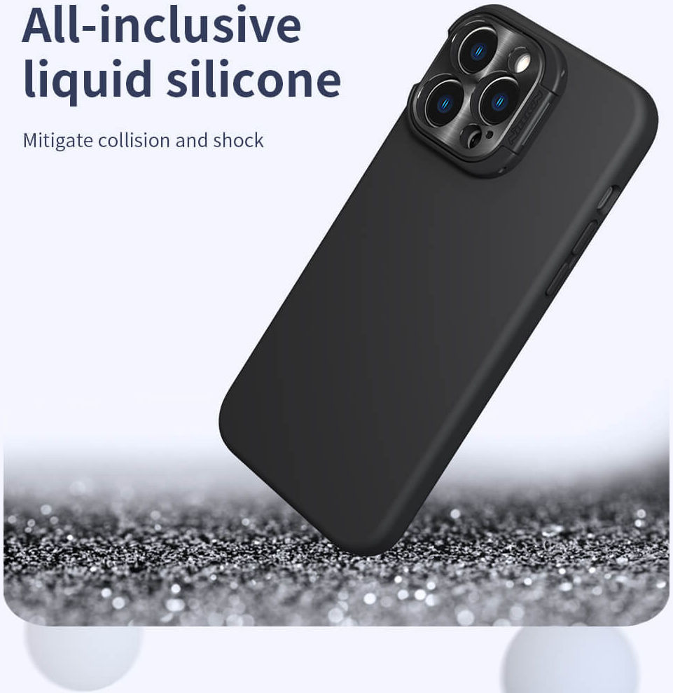 Nillkin Lens Wing iPhone 14 Pro Hoesje Siliconen met MagSafe Blauw afbeelding 5